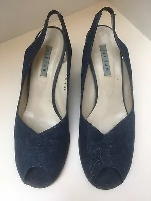 £20 • Buy Women's - JIGSAW - Denim Blue - Slingback - Wedges - Size 6