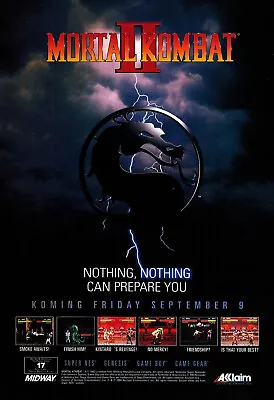 Mortal Kombat II 2 SNES Print Ad Poster Official Promo Art 1994 • $13.48