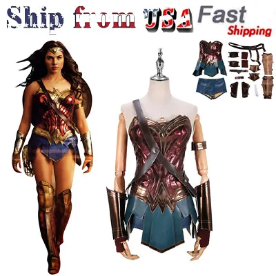 $109.99 • Buy Wonder Woman Diana Prince Female Adult Dress Cosplay Costume Full Set Party Gown