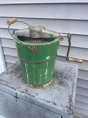 Vintage Sears Roebuck Maid Of Honor Hand Crank Rustic 2 Quart Ice Cream Maker • $159.99