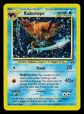 Pokemon Card - Kabutops Neo Discovery 6/75 Holo Rare • $29.99