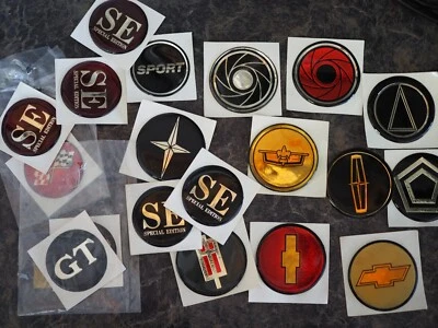 $3.75 • Buy Vintage Emblem Overlay Sticker Hood Trunk Wheels Steering Windows - You Pick