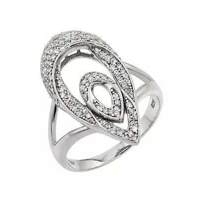 925 Sterling Silver Micro Pave Ring W/ Accents / Size 56789 Available  • $62.72