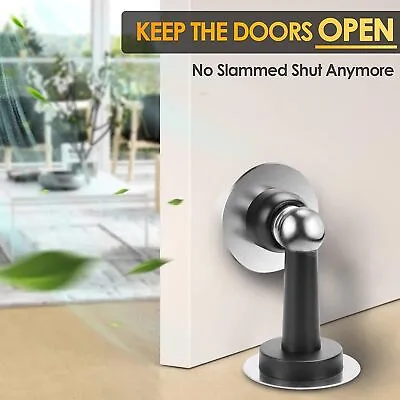 Stainless Steel Magnetic Door Holder Door Stop Catch Heavy Duty Home Office • £3.95