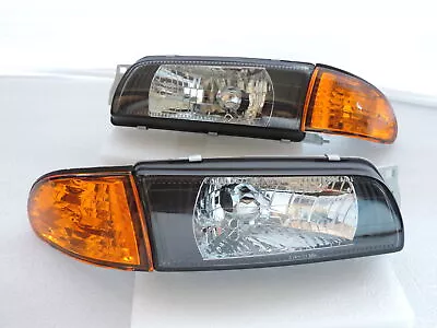 1992~1993~94~1995 Lancer Evo Evolution 1 2 3 Black Headlight Amber Corner • $268