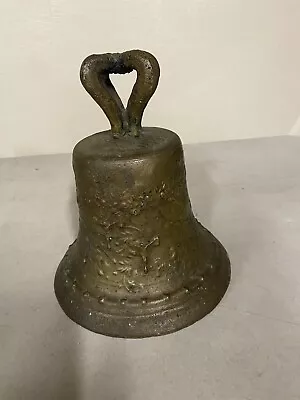 Antique Mexican Spanish Colonial Mission Church Bronze Bell 7  High  Date 1818 • $500