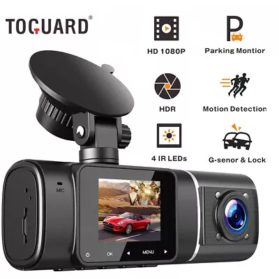 $85.59 • Buy TOGUARD Mini Uber Dual Lens Dash Cam Both 1080P Car Front Cabin Recorder Camera