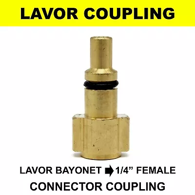 Lavor Pressure Washer Lance Snow Foam Bayonet Adapter Coupling To 1/4  BSP Screw • £8.85