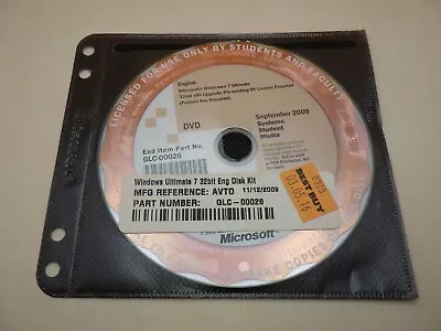 Desktop Computer DVD Disc 32bit Windows 7 Ultimate Upgrade Disc College Student • $29.99