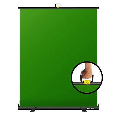 Phot-R Portable Collapsible Retractable GREEN SCREEN POP-UP Backdrop 168x200cm • £169.99