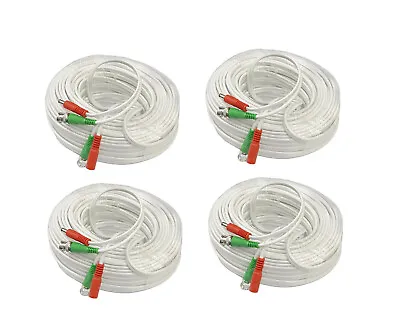 4 PACK PREMIUM 100Ft. BNC 4K / 8K EXTENSION CABLES FOR Q-SEE LOREX SWANN CCTV • $85.98