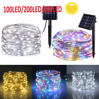 £7.78 • Buy LED Solar String Lights Waterproof Copper Wire Fairy Christmas Garden Outdoor UK