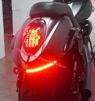 Kawasaki Vulcan 900 Custom Red LED Fender Turn Signal Light Bar - Smoked VN900C • $161.98