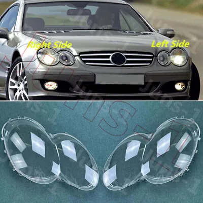 A Pair Front Headlight Lens Shell+Seal Glue For Mercedes W230/R230 SL 2003-2008 • $293.39