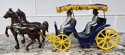 Vintage Cast Iron Horse Drawn Surrey Buggy/Carriage Toy - Stanley Toys • $59.95