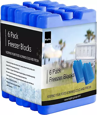 6 Pack Home Freezer Blocks For Family - Long Lasting Reusable Ice Boards - Porta • £13.29