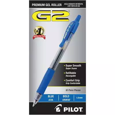 (10 Pens)Pilot G2 Premium Gel Ink Pens Bold Point (1.0mm) Blue - Free Shipping • $16.32