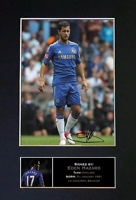 EDEN HAZARD Chelsea Football Signed Autograph Mounted Photo Re-Print 270 • £8.95