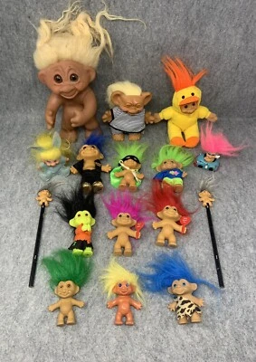£97.05 • Buy 1960s UNEEDA Troll White Hair Scandia Sitting Easter Blue Felt Ornament & Extras