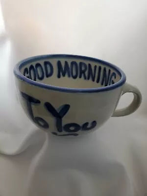 Vintage M.A. Hadley  Good Morning To You  The End Oversized 16 Oz. Pottery Mug • $36