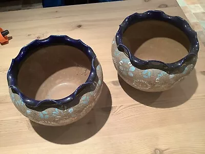 £70 • Buy Royal Doulton Slaters Lambethware Pair Bowls Jardiniere Stamped Perfect Con
