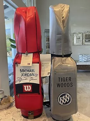 Michael Jordan And Tiger Woods Signed Golf Bags Uda The Ultimate Pair Of Legends • $50000