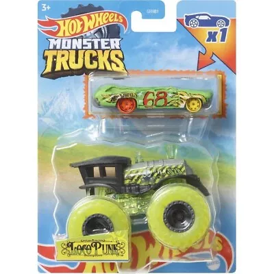 ✅ LOCO PUNK Train & CRUSHED WAGON ✅ Hot Wheels Monster Trucks Car 2 Pack READ!!! • $9.99