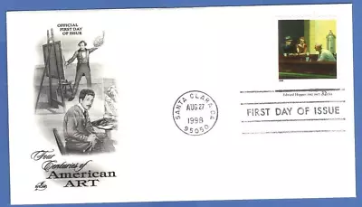 First Day Issue Edward Hopper Stamp 1998 FDC Four Centuries  Of American Art • $13.49
