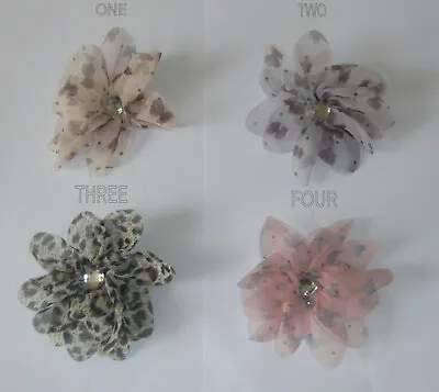 Chiffon Clip Diamante Centre Butterfly & Animal Bag Hair Dress Pin & Grip Clasps • £2.75