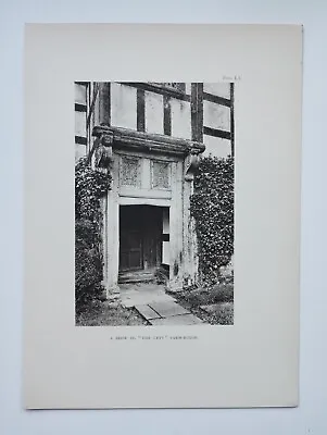 A Door To The Leys Farmhouse - Antique/Vintage Print - 1904 • £14.50