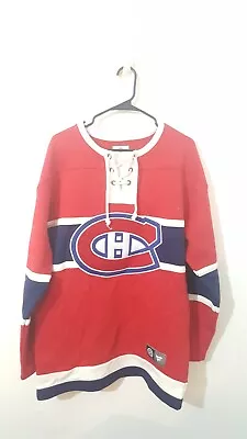 Montreal Canadian NHL Fanatics Breakaway Tie Up Crew Pullover Sweatshirt  SIZE M • $38