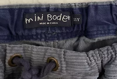 Mini Boden Pants Size 11Y Boys Youth Gray  Corduroy Draw String Elastic Waist • $14
