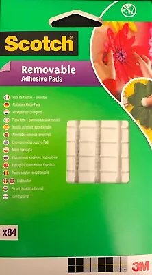 £3.45 • Buy 3M Scotch Removable Adhesive Pads White Pack Of 84 10MM NEW UK