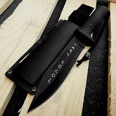 MOLON LABE Greek Warrior Fixed Blade Knife Hiking EDC Knife Tactical Black • $20.26