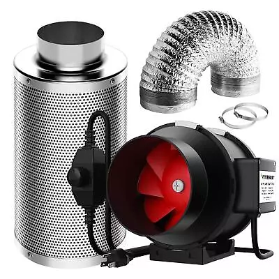 VIVOSUN 6 Inch Grow Tent Ventilation Air Ducting Carbon Filter Inline Fan Combo • $161.49