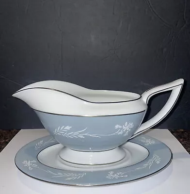 Htf! Minton Grey Cameo Mcm Period Gravy Boat & Underplate-england-2 Pcs. • $50