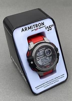 Armitron Men's Multi-Function Digital Red Resin Band Sports Watch • $14.99