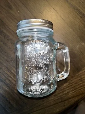 Mason Jar Mug “quality Refreshing Ice Cold Drink” 16 Oz W/cover • $8