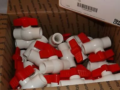 (50 Valves) 1/2  PVC Ball Valve-Threaded White - Threaded Ball Valve Tee • $99.99