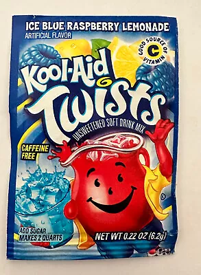 VINTAGE Kool-Aid Twists Ice Blue Raspberry Lemonade Soft Drink Mix Packet • $8.98