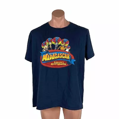 Madagascar Europes Most Wanted Promo Movie T-shirt Dreamworks Mens XL Blue • $50