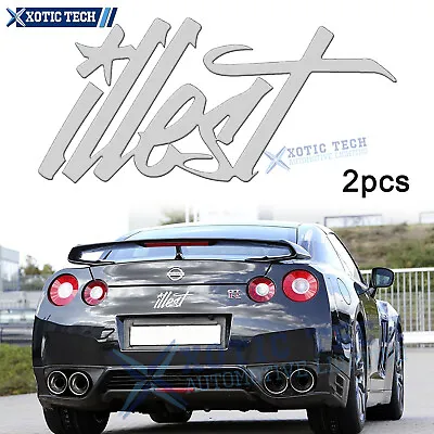 2pcs Sporty Racing Style Fatlace ILLEST Logo Sticker For Car Bumper Windshield • $13.47