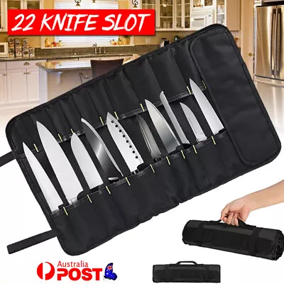 22 Slot Chef Knife Bag Carry Case Roll With Handles Kitchen Portable Storage Bag • $19.64