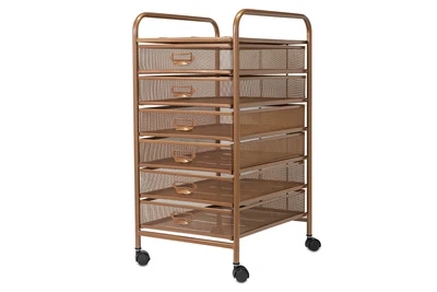 £49.99 • Buy OSCO Wire Mesh 6 Drawer Cart - Rosegold