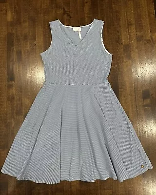 Matilda Jane 435 Girls Sz 12 Hello Lovely Moving Along Blue Striped Sun Dress • $13.99