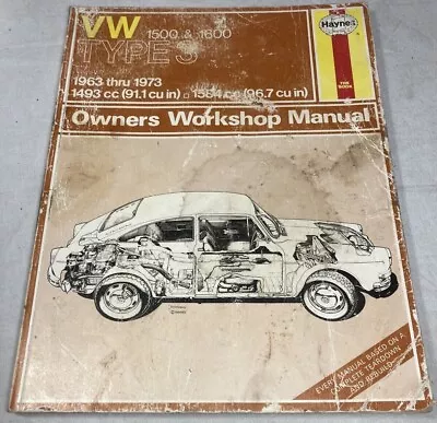 VW 1500 1600 Type Haynes Workshop Manual 1963-73 • $49.95