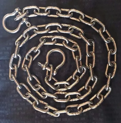 $41.99 • Buy Stainless Steel 316 Anchor Chain 8mm Or 5/16  By 5' Long With Quality Shackles