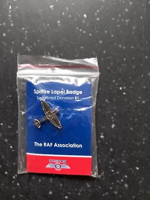 Vintage Badge---raf---spitfire Lapel Badge---battle Of Britain Wings Appeal--new • £1.20