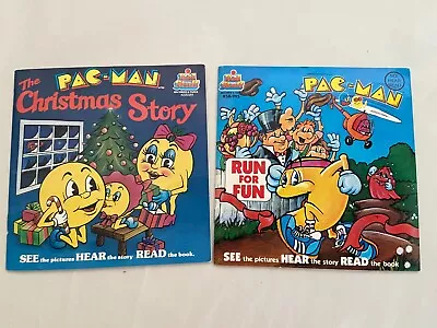 PAC MAN See Hear Read Kid Stuff The Christmas Story & RUN FOR FUN Book  Record • $16