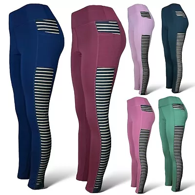 Womens High Waisted Mesh Panel Leggings - Zumba Yoga Gym Workout Attire • £19.28